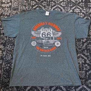 Americas Highway Route 66 The Mother Road Motorcycle Graphic T-Shirt Size XL